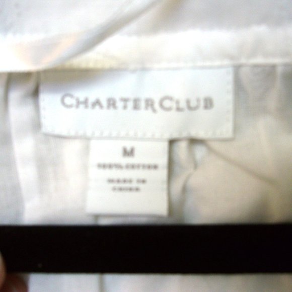 New Charter Club Embroidered Butterfly Design Top White Small - Picture 7 of 7